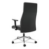 Hon Basyx Leather Executive Chair, Adjustable Arms, Black BSXVL108SB11